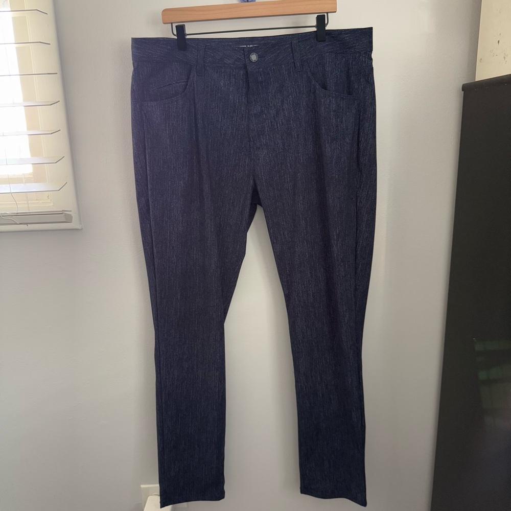 Rhone 38 Commuter Five Pocket Slim Straight Navy‎ Blue Printed Outdoor Travel
